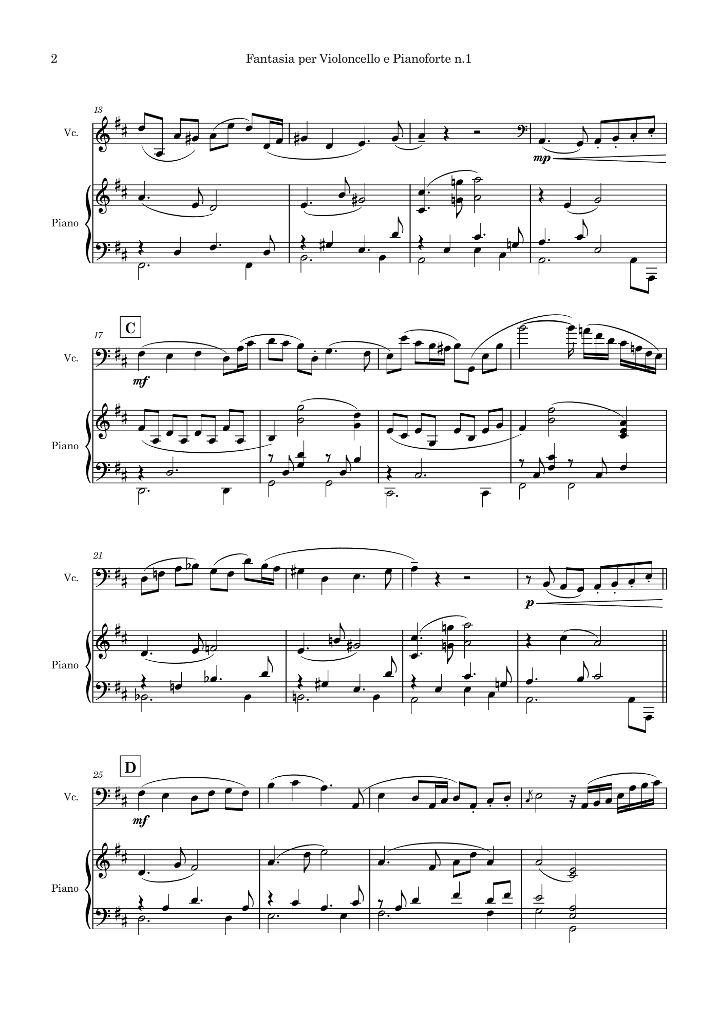 Fantasia per violoncello e pianoforte n.1, page 2 of 8