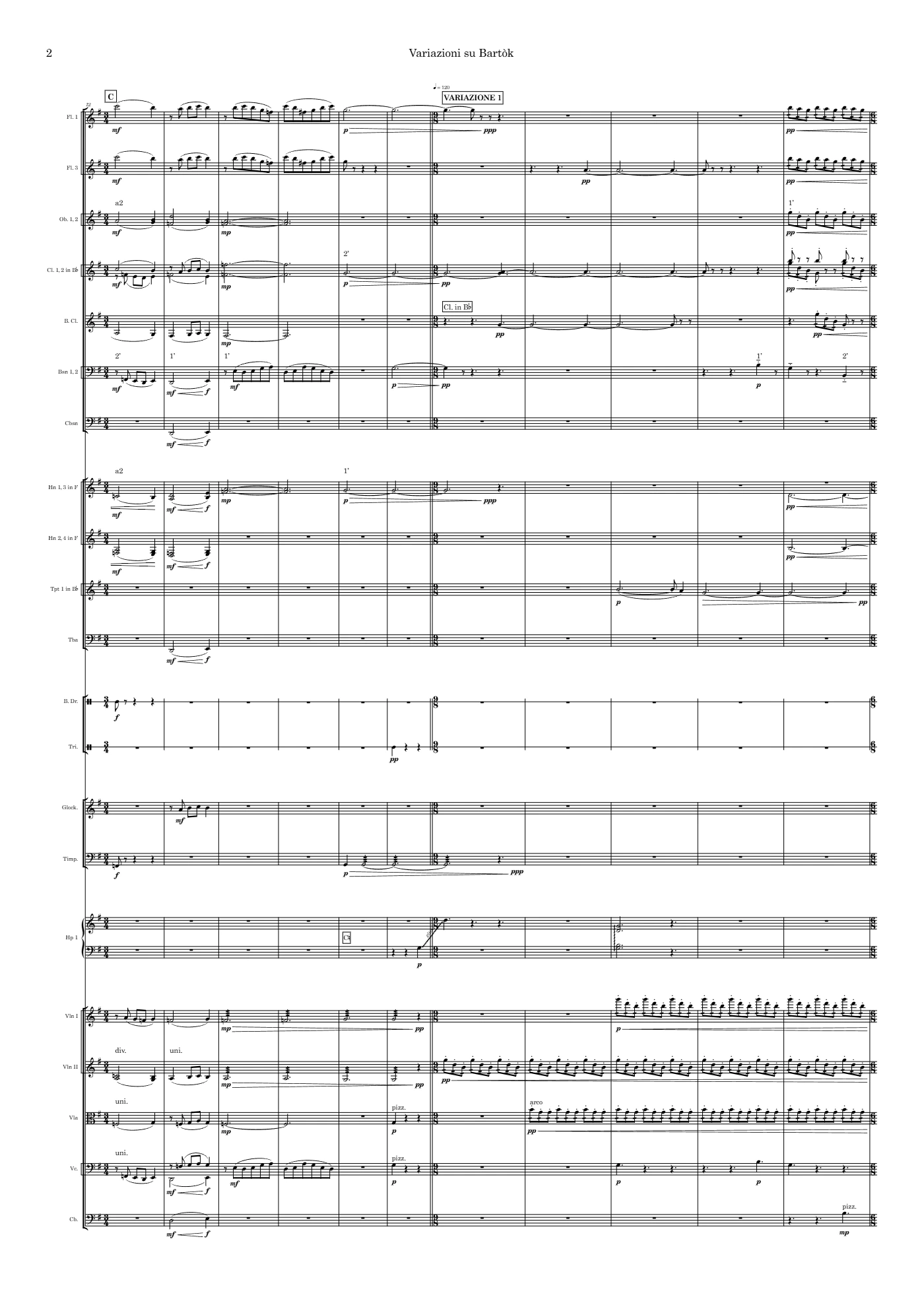 Variazioni su Bartók, page 2 of 16